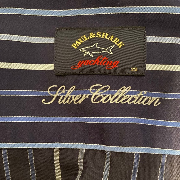 PAUL & SHARK Men’s Blue Striped Button Down Shirt Sz M - Picture 7 of 9